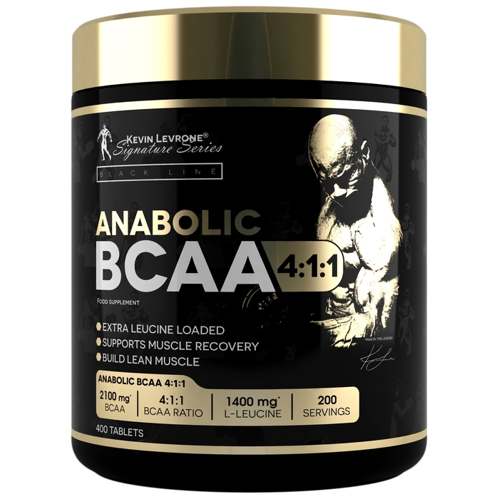 Kevin Levrone ANABOLIC BCAA 4:1:1 400 tablets | Enhanced Endurance | Designed for High-Intensity Training & Active Lifestyles | Supports Quick Muscle Recovery | 200 Serving, URWS49687 Levrone Black | URWS49687