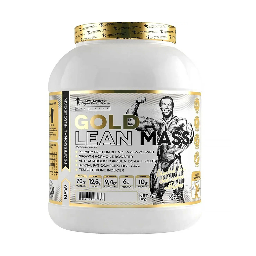 Kevin Levrone Gold Lean Mass, Chocolate, 3 Kg, 70g of Protein Per Serving, IWOV61780 Levrone Gold | IWOV61780